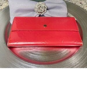Louis Vuitton Porte tressor pink monogram vernis wallet